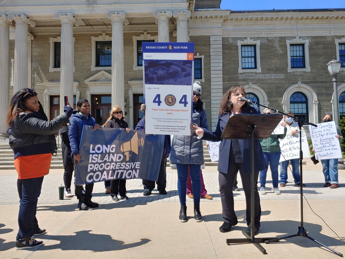 LIProgress's tweet photo. Today, we rallied with fellow advocates outside the Nassau County Legislature to mark one year since the passage of the county's bogus "police reform plan." Since the plan was passed, nothing has changed. https://t.co/qTPOtYkAKA