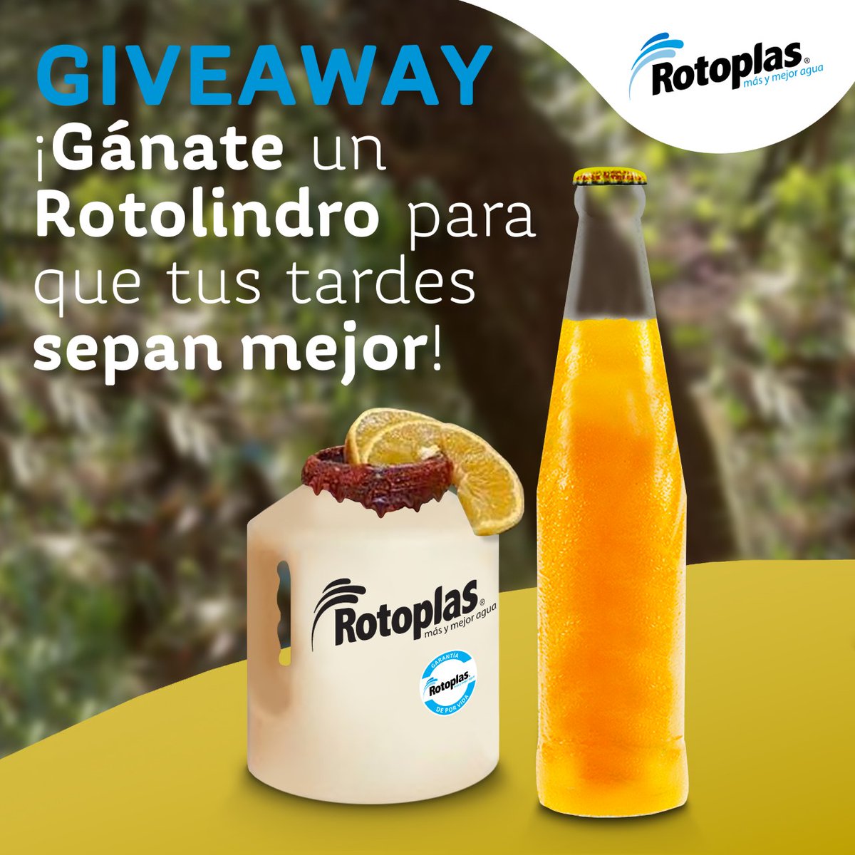 RotoplasMexico's tweet photo. Abrimos hilo … ¡Compártenos cómo se ve tu atardecer con el hashtag #AterdeceresRotoplas y gánate un Rotolindro para tu #RotoChela!  

Tienes hasta el 4 de Mayo a las 11:59 a.m. para participar. Ese día anunciaremos a 10 ganadores de manera aleatoria.

Cómo participar abajo: https://t.co/W0rhwUS3Wh