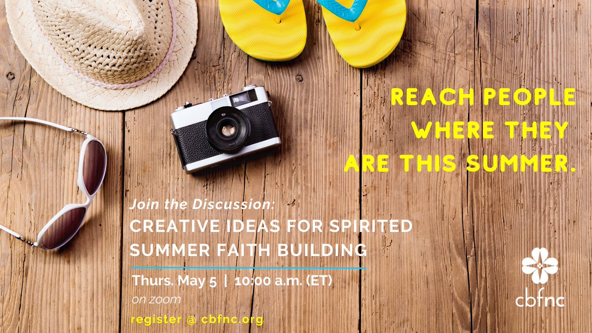 cbfnc's tweet photo. Join a panel of CBFNC leaders NEXT THURSDAY to hear and share about opportunities and resources for encouraging spiritual formation and connection for people who are vacationing. 

Register at:https://t.co/Xc4uJqBLjl https://t.co/VtbQQyr82G