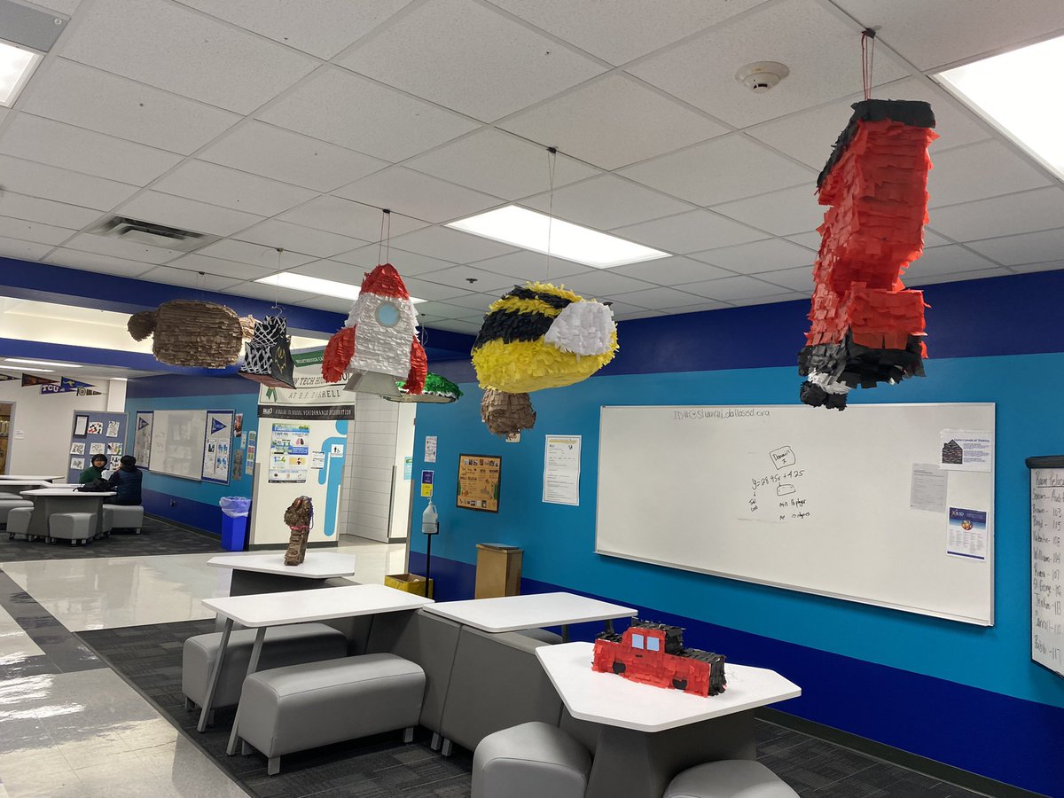 NewTechDISD's tweet photo. Mrs. Rodriguez and her Studio Art Learners have been working feverishly on their piñata project 🪅 These works of art will be auctioned off soon! You don’t wanna miss out! #PBL #culminatingevents #differentonpurpose #art #Pinatas @mibroughton @jcollado823 @baylorbear991 https://t.co/deR1AQs2kK