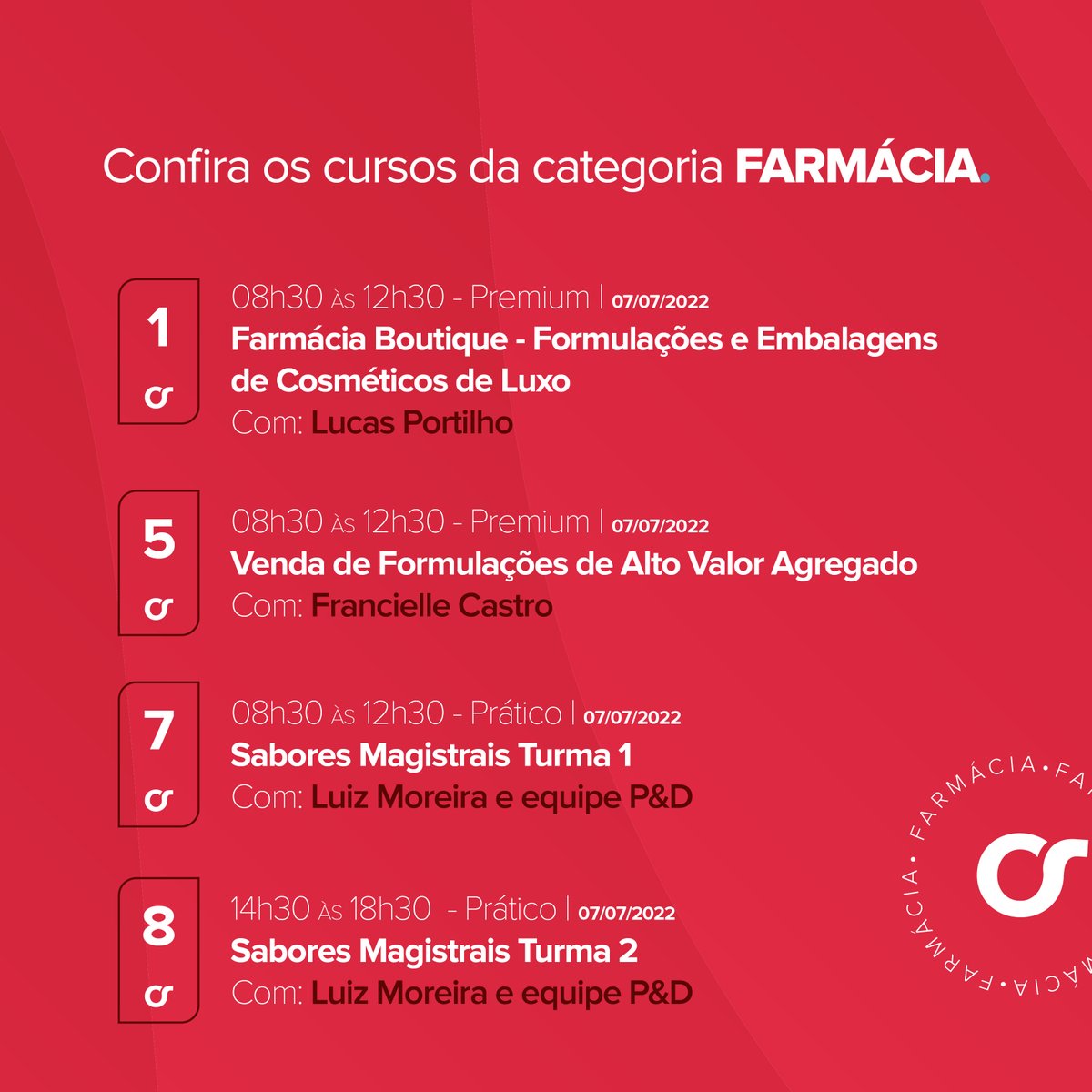 Consulfarma's tweet photo. Conheça a programação dos cursos da categoria farmácia.

👉Ficou interessado em participar desses cursos? Acesse o link abaixo:

https://t.co/87vhUm78Lt

#farmaciademanipulacao #farmaceutico #farmaceutica #apoioaciencia #apoioeincentivoaciencia  #congressoconsulfarma #farmácia https://t.co/96jajYCQP6