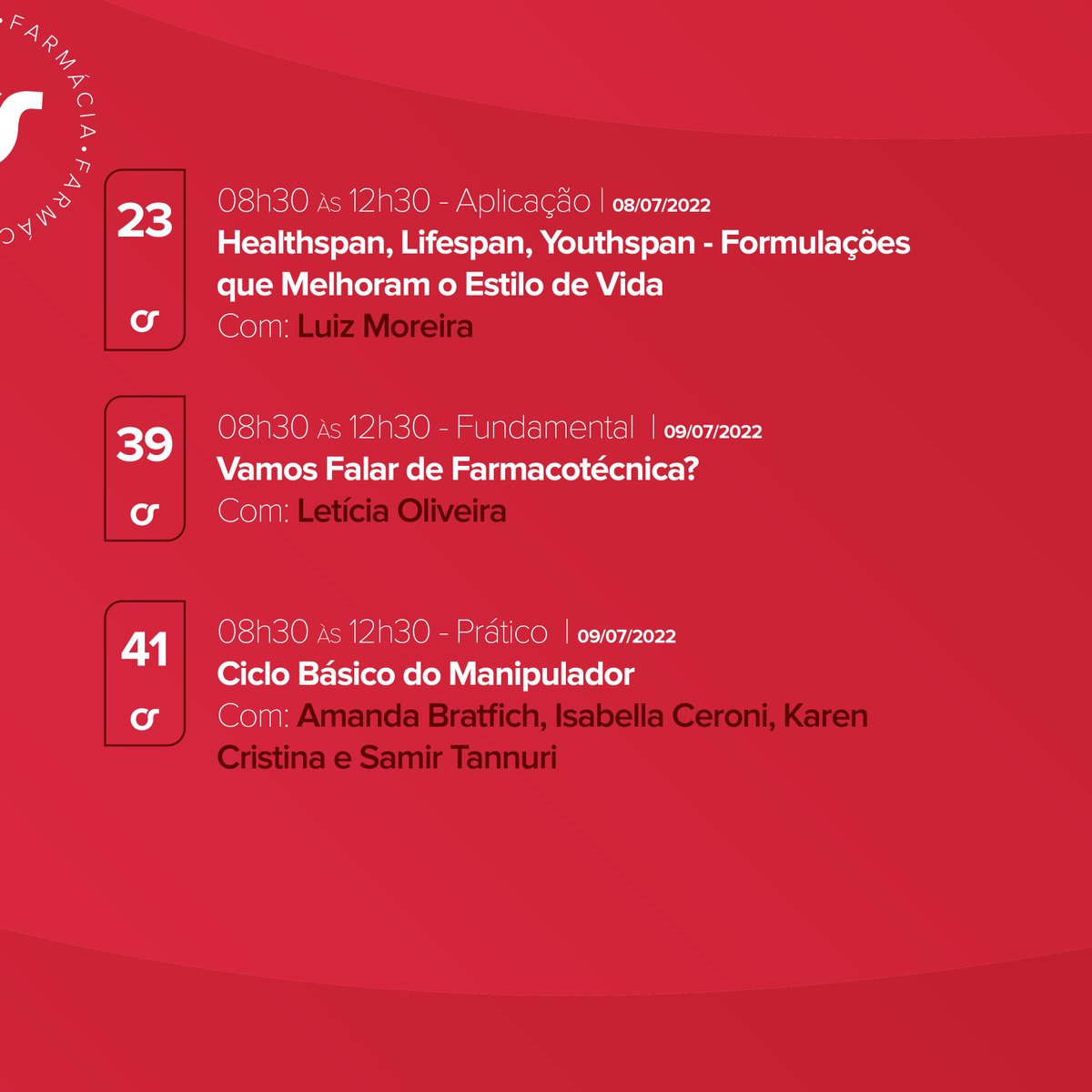 Consulfarma's tweet photo. Conheça a programação dos cursos da categoria farmácia.

👉Ficou interessado em participar desses cursos? Acesse o link abaixo:

https://t.co/87vhUm78Lt

#farmaciademanipulacao #farmaceutico #farmaceutica #apoioaciencia #apoioeincentivoaciencia  #congressoconsulfarma #farmácia https://t.co/96jajYCQP6
