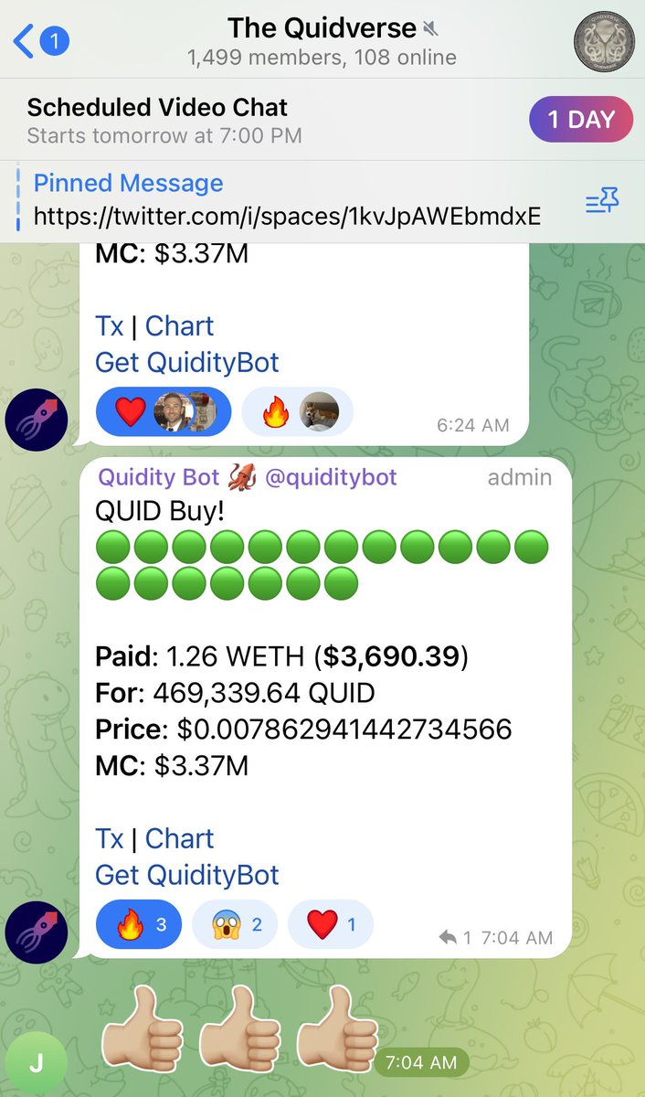 quidverse's tweet photo. Two BIG events ahead of us!🔥Don’t miss out on a chance to win $250 at tonight’s #Gamenight on the #Quidverse #Discord >> https://t.co/zZf9a94H6a

PLUS!

Tomorrow’s AMA @ 8pm EST on our Telegram chat!>> https://t.co/Qnd6zryVRw 

A LOT of buys rolling in prior to our AMA!👀🦑 https://t.co/cOsa7cen9l
