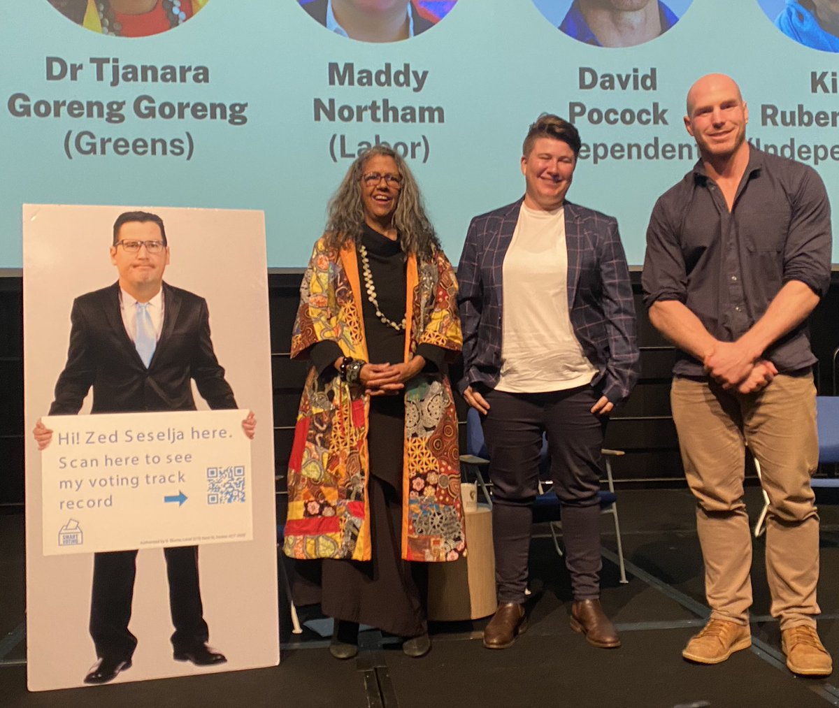 SmartVoting2022's tweet photo. Zed Seselja has failed to attend 5 ACT candidates’ forums! Extraordinary arrogance.
Good thing life-size Zed has turned up.
#DumpZed https://t.co/NGxWlmT35i