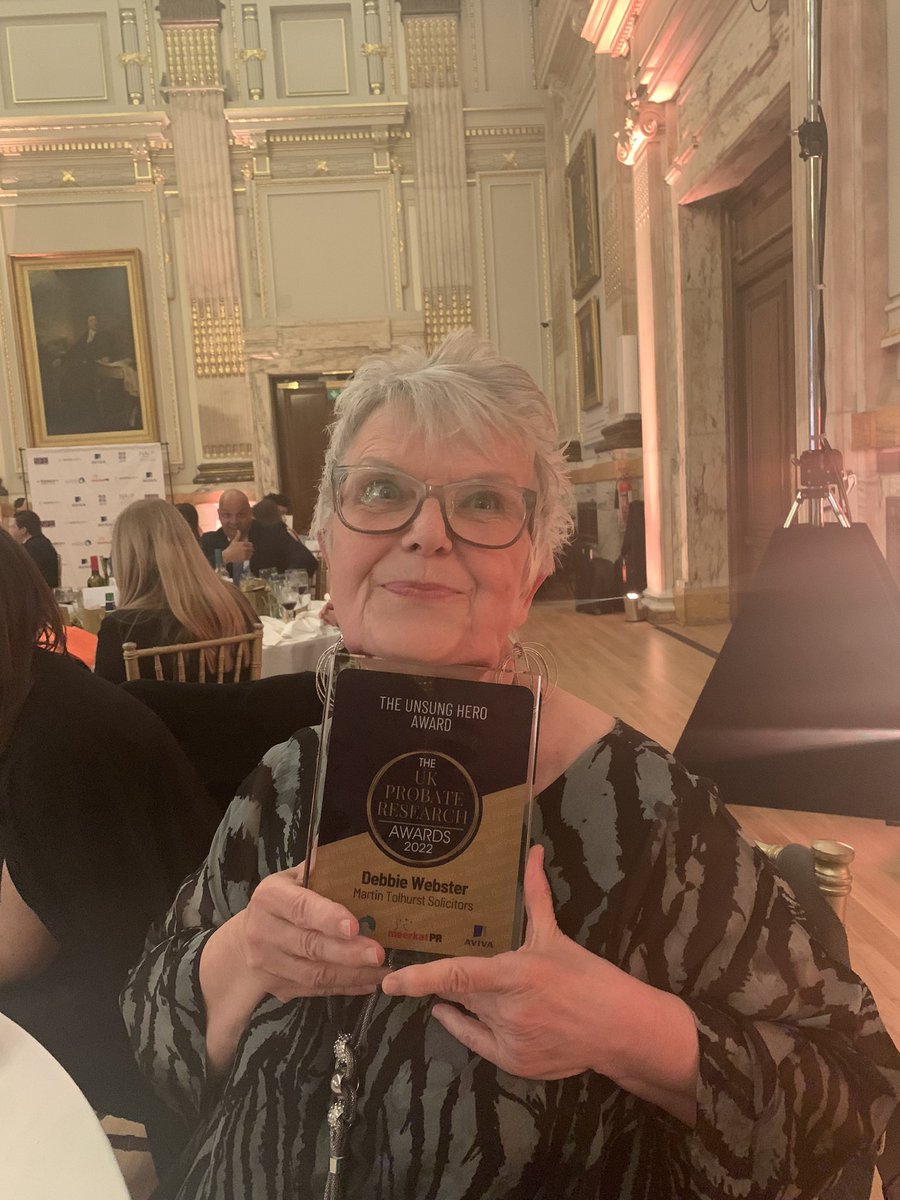 MartinTolhurst1's tweet photo. And the ‘Unsung Hero Award’ at tonight’s @AwardsProbate 
goes to…Debbie Webster! 🏆Congratulations Debbie, an asset to our Private Client Team and so well deserved! Woop go Debs!!! 🤩
#Probies #PRA2022 #TeamTolhurst #PrivateClient #ProbateSolicitors https://t.co/DrXLv0cgsQ
