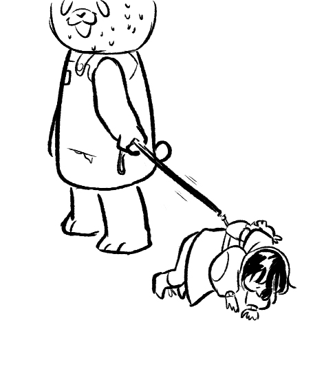 I'm going through and finding art to post to my Tumblr art blog after 2-3 years of not using it but while I was looking through my file I found this joke drawing I don't think I ever posted for Yuna &amp; Kawachan. I guess because Yuna always runs off? 