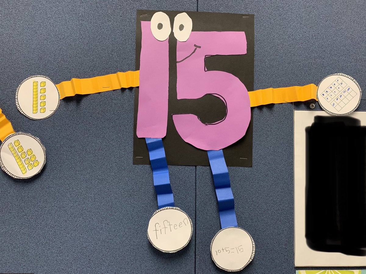 MrsHensonOPS's tweet photo. Today, Ss made teen numbers and showed different ways to represent that number- base ten blocks, on double ten frames, writing the equation (10 + ___ = ___) with the number they received, and writing the word. These turned out so cute! #Kinder #CsCardinal #OPSMomentsThatMatter https://t.co/EAi7WVG19T