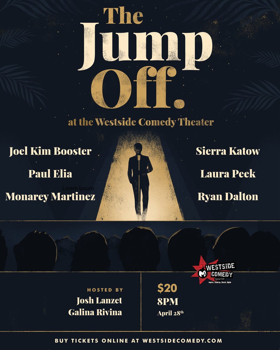 westsidecomedy's tweet image. Tonight at 8pm, catch The Jump Off! Tickets available at bit.ly/3vpzkP0. 

No drink minimum!

@ihatejoelkim @sierrakatow @PaulElia @laurapeek_ @MonareyM @TheRyanDalton @JoshLanzet @Thumbgalina #standupcomedy #LosAngeles