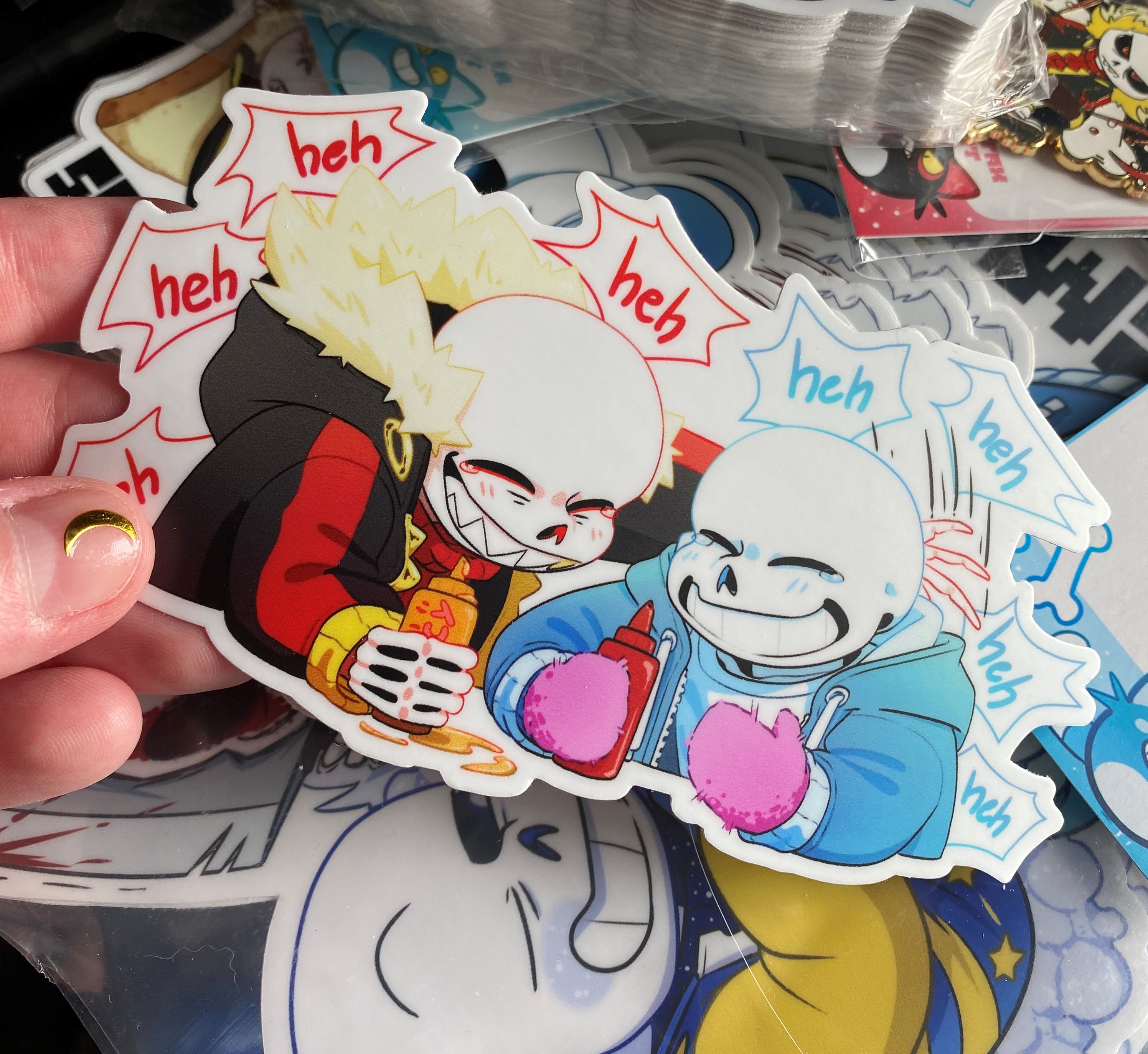 Undertale Sans, Papyrus, and Frisk fullbody stickers — PoetaxArt