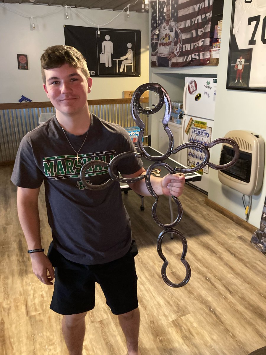 AtcRussell's tweet image. RATC News:  Look at this beautiful horseshoe cross Trey Profitt made in Welding today!  It is BEAUTIFUL!  Super proud of him &amp;amp; his welding skills as a Sophomore!  Way to go Trey &amp;amp; Mr Woolum! @CTEWorks. @Russell_Updates