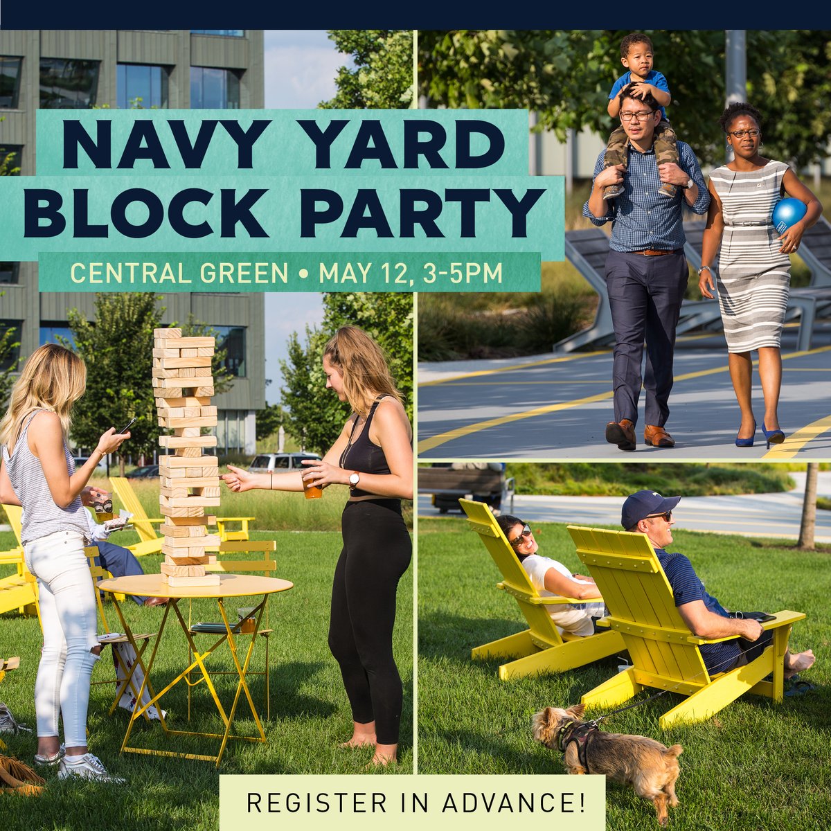 Celebrate the Navy Yard, our community, and our future with a block party at Central Green! Free to attend; advanced registration: bit.ly/3LqzoDO

@pidc @EnsembleRES  @BrokerageMosaic  @fieldoperations
#navyyardplan #discovertheyard #phillyevent #blockparty #centralgreen