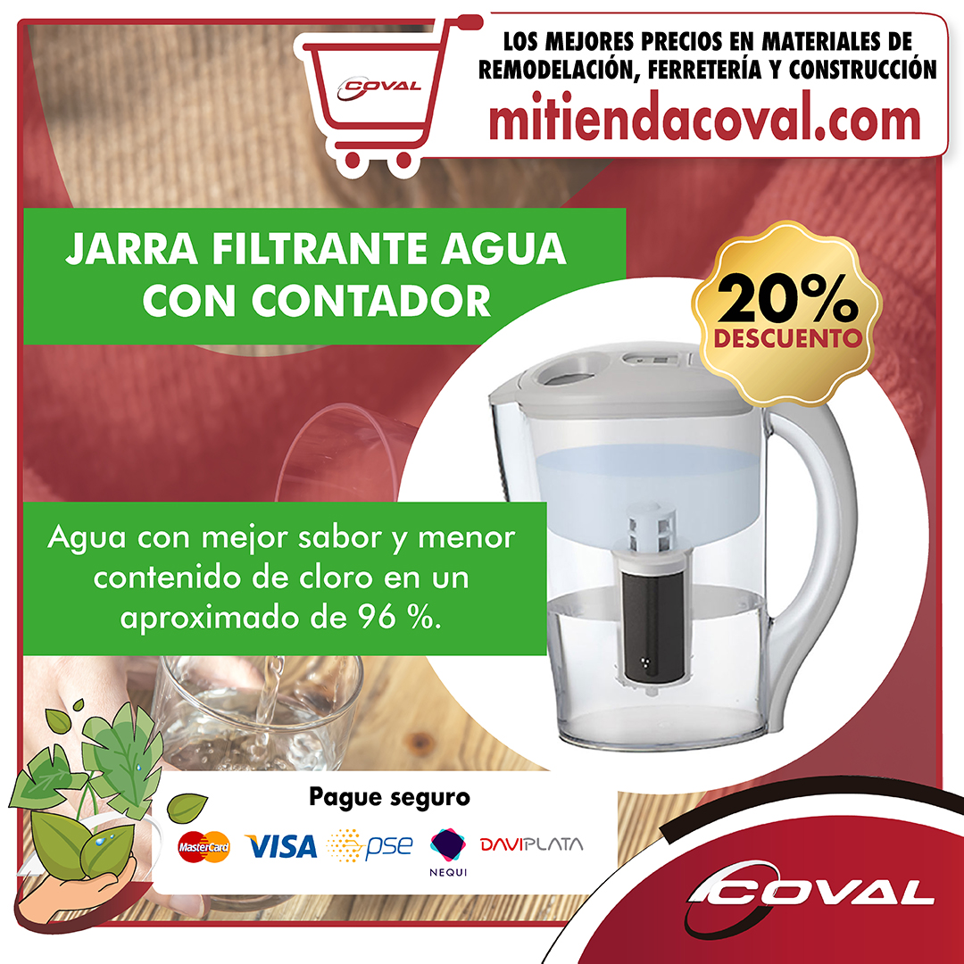 Jarra filtrante de agua con contador