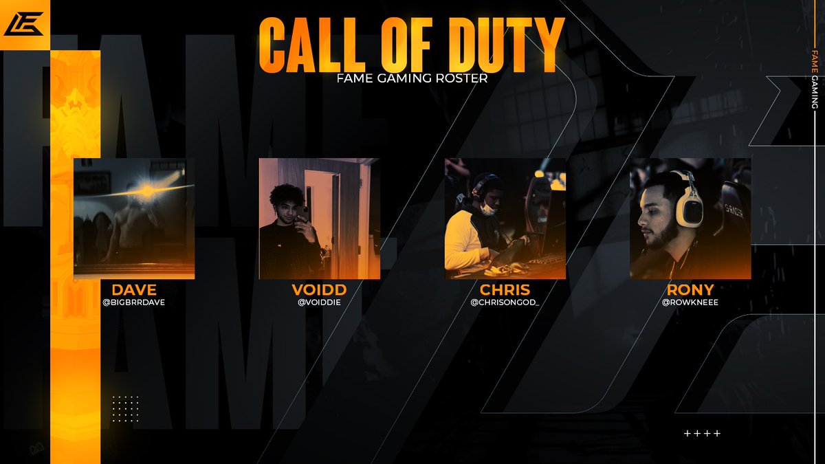 FameGamingGG's tweet photo. We would like to announce our very first CoD Team that will be attending @AFDeSports LAN!
๐บ๐ธ@ChrisOnGod_
๐บ๐ธ@rowkneee
๐บ๐ธ@BigbrrDave
๐บ๐ธ@Voiddie
#FameUp https://t.co/YBY3Re0aF8