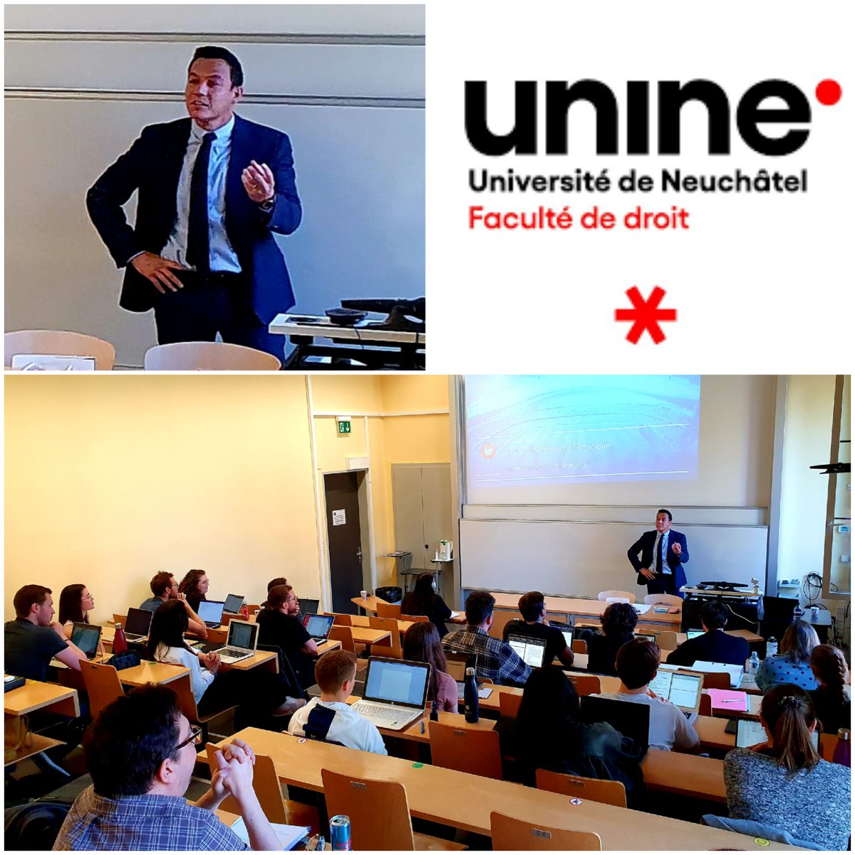 For the 1️⃣0️⃣th consecutive year, the #SportsIntegrity seminar at <a href="/UniNeuchatel/">Université Neuchâtel</a> is in full swing. 
Today we welcomed Mr. Vincent Ven, Head of Integrity at <a href="/UEFA/">UEFA</a> and a former UNINE student, who expertly presented UEFA's work against #MatchFixing.