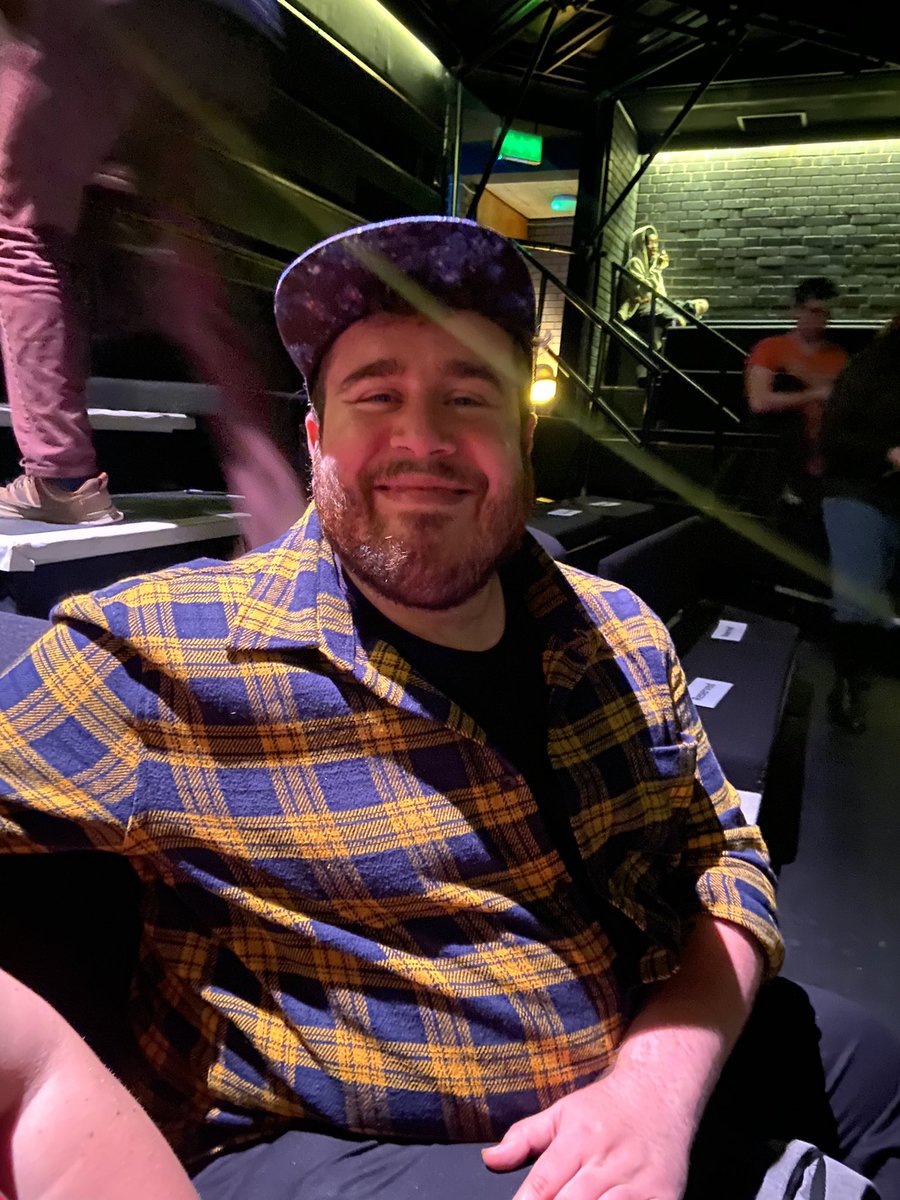 The face of a very happy playwright! Could not be proud of you <a href="/lewisaaron_wood/">Lewis Wood</a> and so glad I can be a part of your journey! Congrats to all <a href="/MultistoryProd/">Multistory Productions</a> for an INCREDIBLE show! There’s two days left to get your tickets <a href="/cockpittheatre/">The Cockpit</a> 🗣