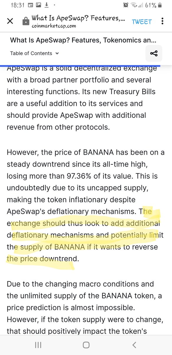 lxcjr's tweet photo. @Obie_Dobo @CoinMarketCap @ape_swap Including the CMC mentioned a very important point that concerns the need for changes in the protocol so that there is a stabilization in the price of and a consequent change in trend. In view of this, I would like to know what measures are being taken to make this happen? https://t.co/nAKgJjgQsK