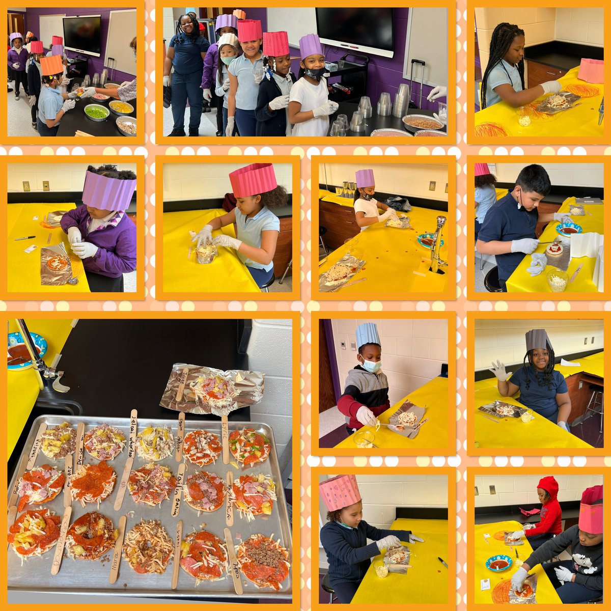 MissbBoling's tweet photo. Third Grade finished up learning about fractions with a little hands-on learning by making their own pizzas! I’m so proud of them for all their hard work!!! 😊🍕👩🏽‍🍳👨🏾‍🍳 @ObamaEagles @crest_5 @CDavis_BOLA @DrKSpells https://t.co/mxKispjhMB