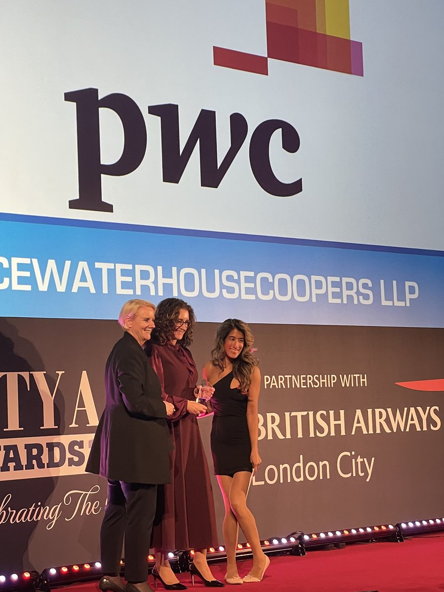 We are delighted to be named Accountancy Firm of the Year at <a href="/CityAM/">City A.M.</a> #CelebratingtheCity award ceremony tonight. Our Chief Operating Officer, <a href="/MarissaPwC/">Marissa Thomas</a> accepted the award.