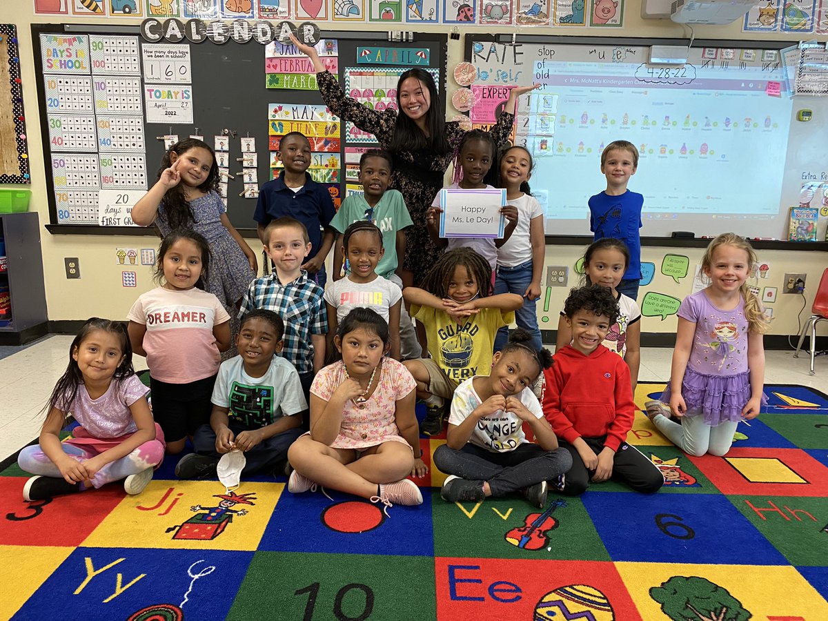 It’s Ms. Le Day! 🎉 We wore purple and blue (my student teacher’s favorite colors) to celebrate her being close to graduating and her tremendous help in our classroom!
