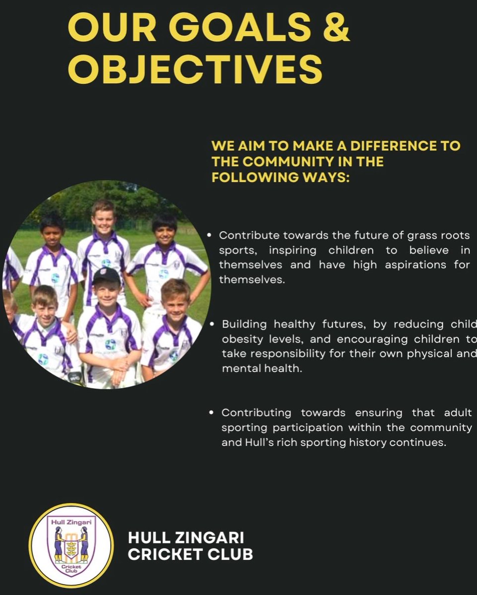 *****Announcement*****
Hull Zingari are seeking sponsorship partners who can help make a difference to a local community club. We would appreciate it if as many people as possible could share our proposal online or in person if they know anybody. #hzcc