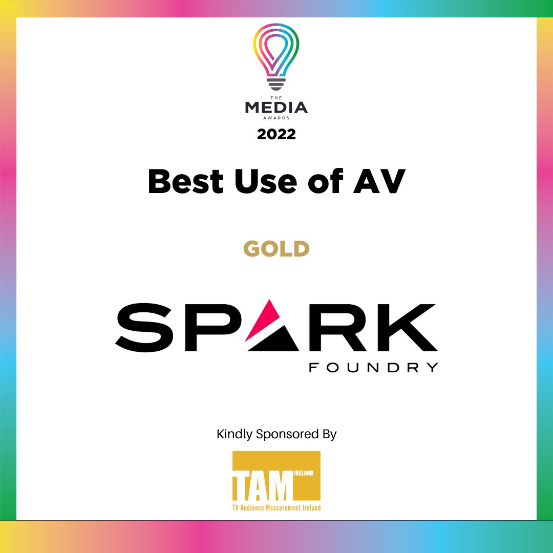 mediaawards_IRL's tweet photo. @SparkIRL takes the Gold in the Best Use of AV category at the Media Awards 2022 sponsored by @TAM_Ireland
Congratulations!!!!! 
#mediaawards22 #awardnight #awardceremony #mediaawards https://t.co/5dT5Iqy9sz