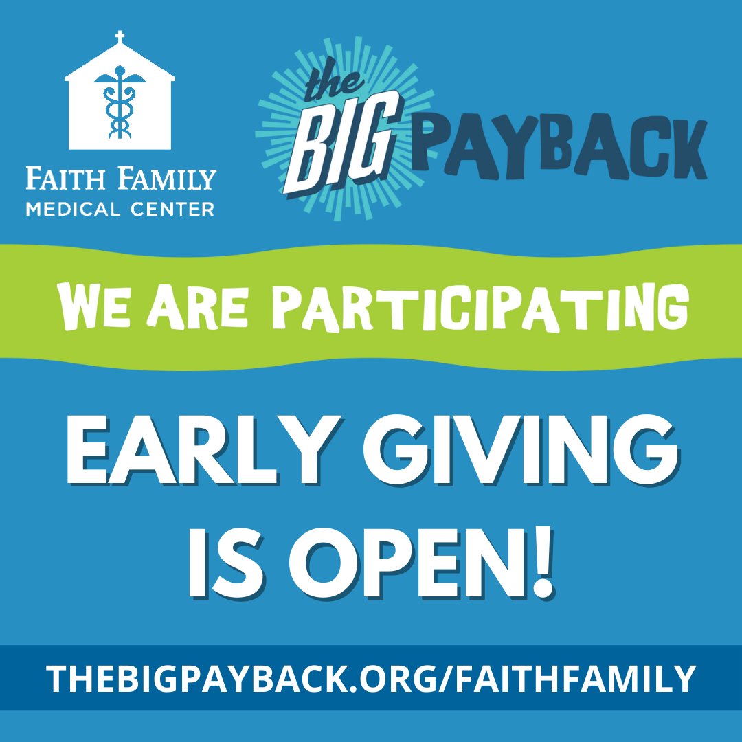 FaithMedical's tweet photo. It's that time of year again in Middle Tennessee! The Big Payback is a 24-hour, online giving celebration raising money and awareness for nonprofits in our community. The fun officially begins Wednesday May 4 at 6 pm, but you can get your gift in early at https://t.co/4sCy81Im2Q! https://t.co/OCnRnd5f3K
