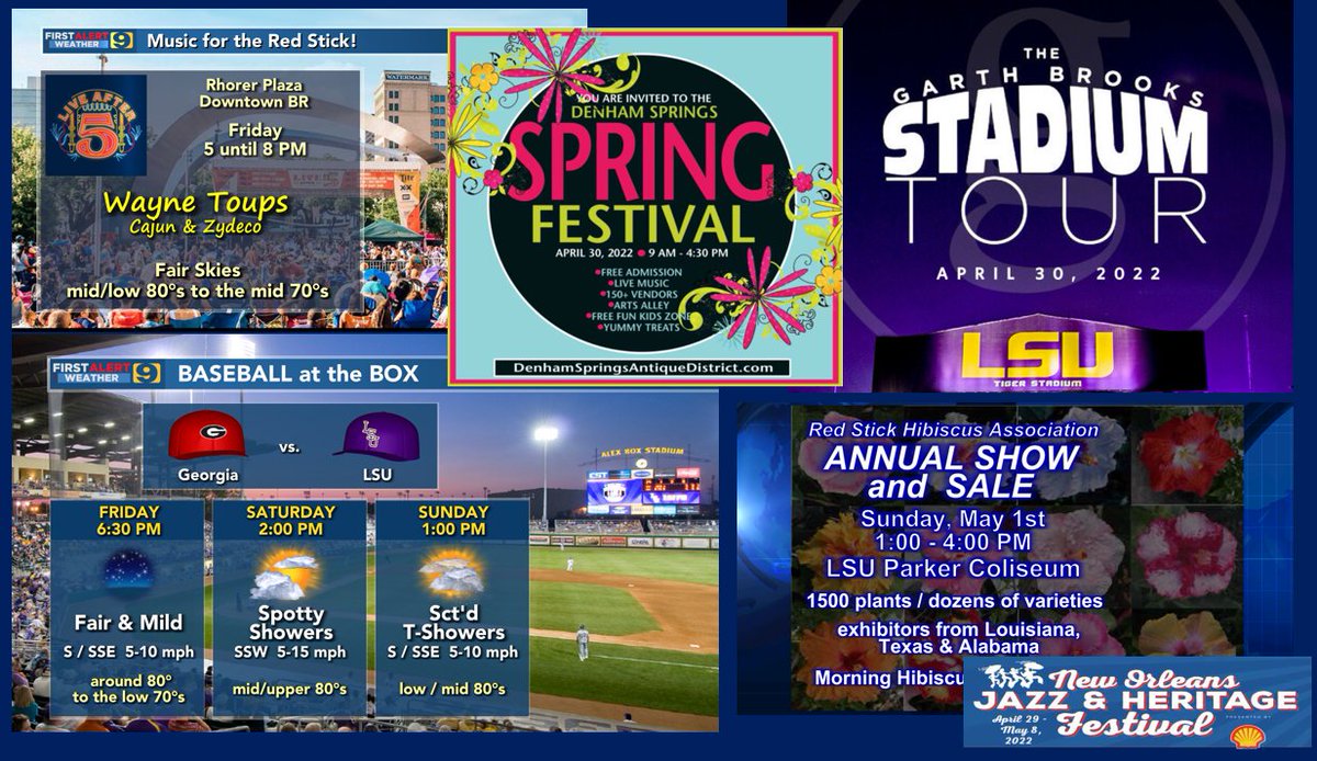 JayGrymes_WX's tweet image. Another "Nothing to Do" April Weekend in and around the #RedStick

... plus JazzFest in NOLA ...
