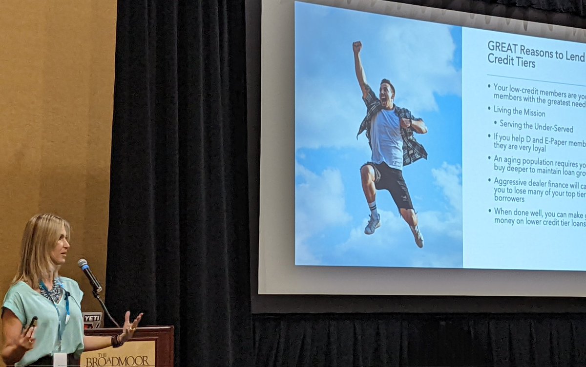 Sogolytics's tweet photo. If the desire to do good is what brings people into the world of #creditunions, are your lending practices serving your mission? Challenging questions from Jessica Vartanian at #MW22AMC. #cudifference https://t.co/uA6xJtx6CN