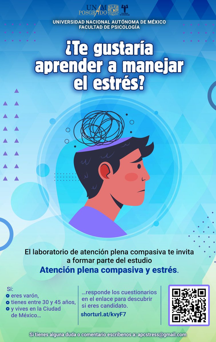 Estamos por iniciar un estudio sobre estrés en varones. 
¿Pueden difundir?
shorturl./kvyF7