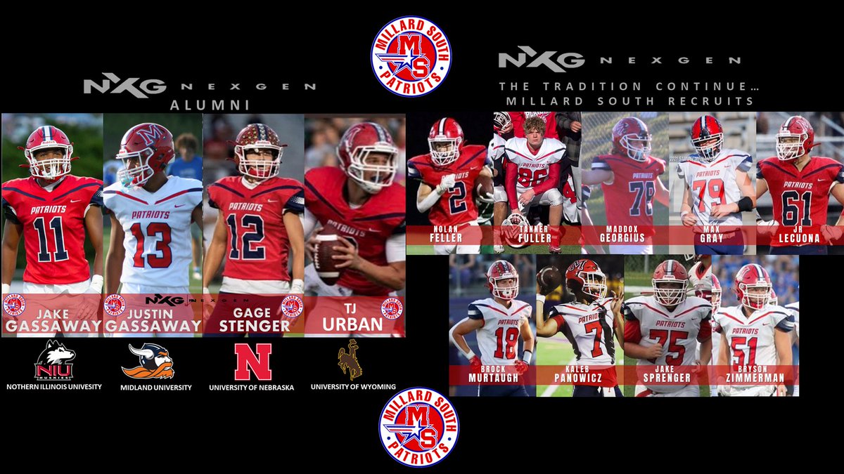 nexgenscouting's tweet photo. The Tradition Continues @MSouthFootball (Omaha)
@TJ_5Urban 
@jake_gassaway 
@GassawayJustin 
@StengerGage 
@nolanfeller22 
@TannerFuller10 
@MaddoxGeorgius 
@GrayMax79 
@JrLecuona 
@brockmurtaugh1 
@kaleb_panowicz 
@JakeSprenger2 
@bzimmerman51 https://t.co/IErYJEdHzQ