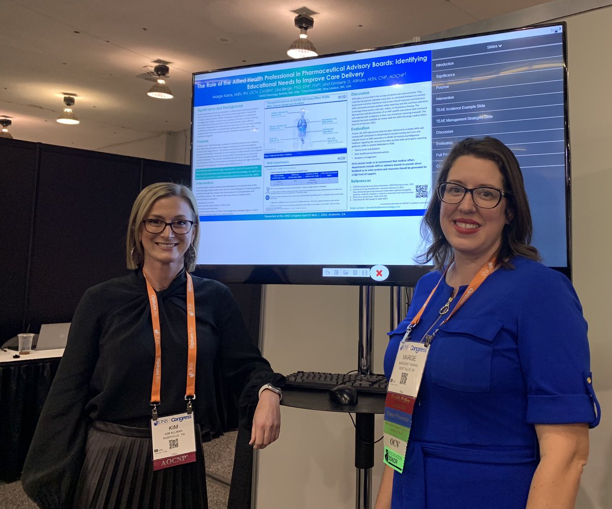 Proud to present our poster at #ONScongress on the value of the oncology APP voice in medical advisory boards and its ability to lead to the generation of critical educational content for nurses and APPs with @MargeKaras