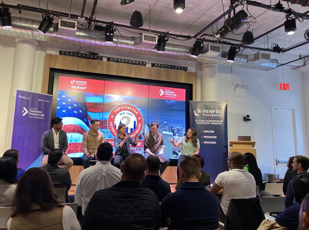 VetsFutureLab's tweet photo. .@PFF_VEIP Director Seda Goff @LighthouseUS moderates our all-star panelists on the many shades of capital available out there for #vetrepreneurs: Aran Rudrakumar (Barclays), @MrEricShu (#ffvc), @cjjuhasz (@womensworldbnkg) & Dan Madden (@squadra_vc). https://t.co/gixWQXkYBD