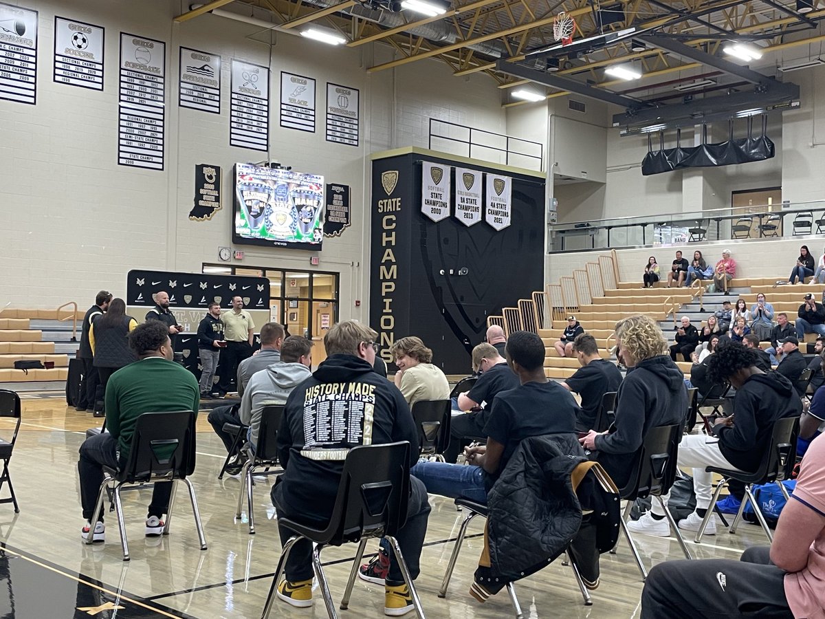 Great celebration as our State Champion Football Team receives their rings! ⁦<a href="/mvcsc_district/">mvcsc district</a>⁩ ⁦<a href="/mvmarauders/">Mt. Vernon Athletics</a>⁩