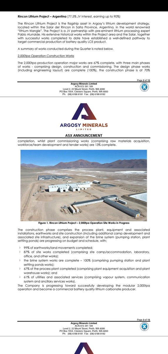 ArgosyMinerals's tweet image. $AGY another productive 1/4, with many more targets to achieve in 2022.
Only ASX listed company currently building a BQ Li2CO3 production operation &amp;amp; then scaling up to 12ktpa.
Great timing to produce @ record Li2CO3 prices.
Big milestones in 2022.
#perfecttiming
#dothenumbers
