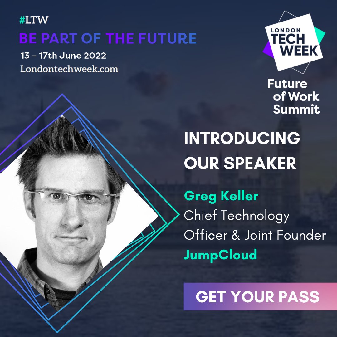 JumpCloud's tweet photo. Our favorite week of the year is just around the corner! Join the JumpCloud team at London Tech Week 2022 June 13-17 and be part of the future.

PLUS catch our very own @gregorymkeller as he takes the stage to dive into how tech is powering productivity. 
https://t.co/pQirhb4iGJ https://t.co/h2QajDujiq