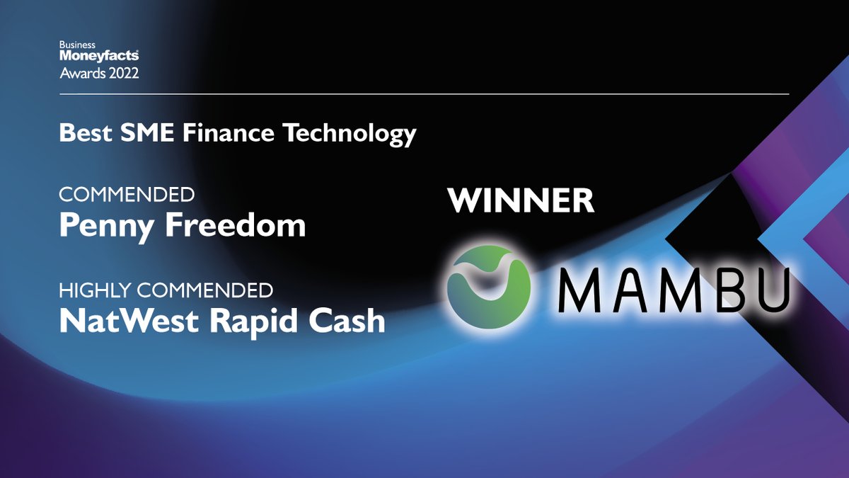 🏆 The results of the Best SME Finance Technology category are:
Commended: <a href="/penny_freedom/">Penny</a>
Highly Commended: <a href="/NatWestBusiness/">NatWest Business</a>
And the winner is… <a href="/Mambu_com/">Mambu</a> 🎉 🏆
#BMFAwards
