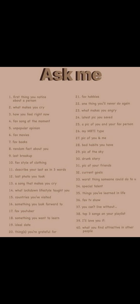 Ask me and I'll answer ☺️☺️