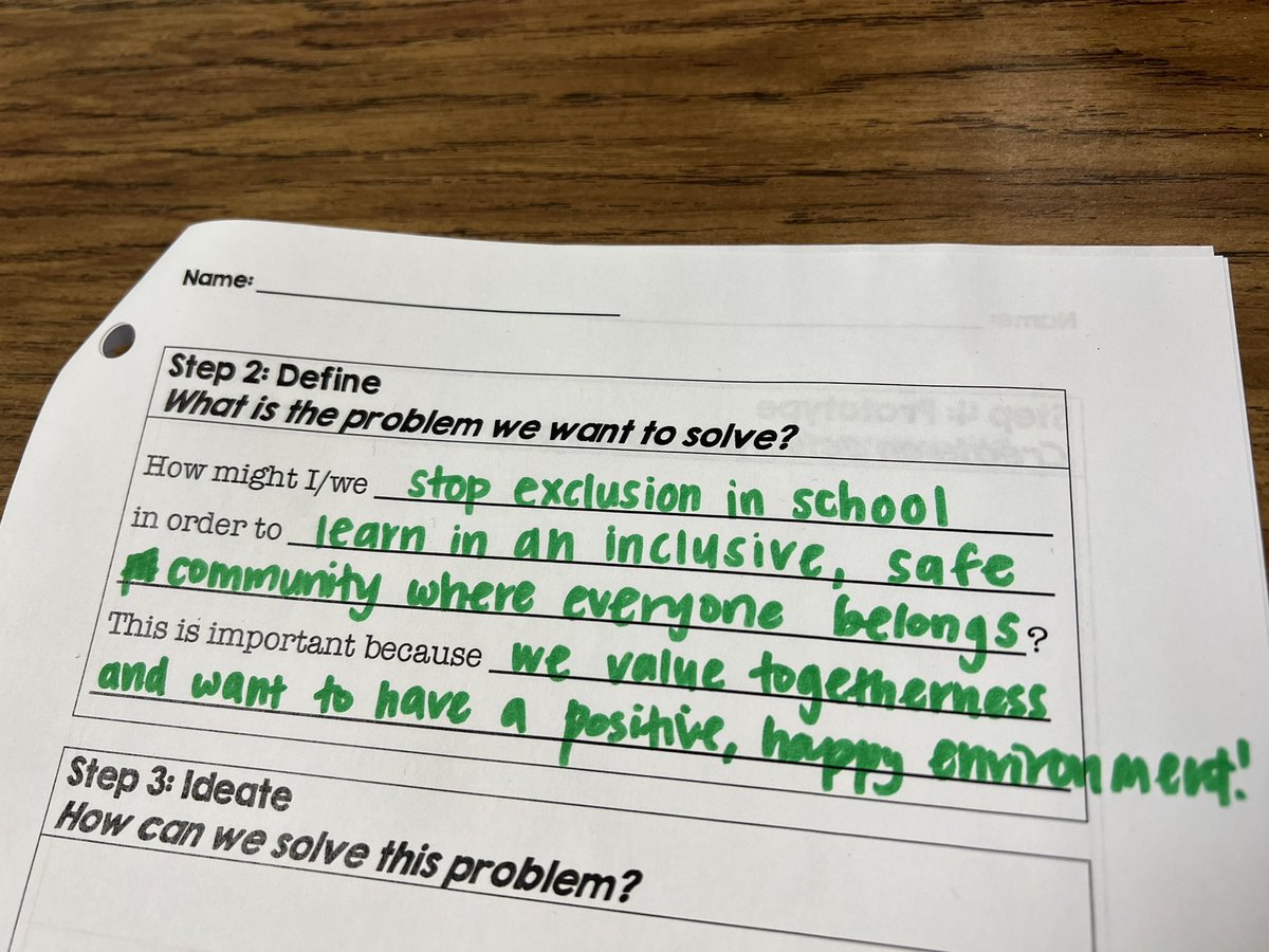 Now that we’ve defined the problem(s), it’s time to ideate! There are no wrong or bad ideas when we’re generating potential solutions. Tomorrow, we’ll share and get some feedback before prototyping &amp; putting our plans into action! #designthinking #eusdtweets