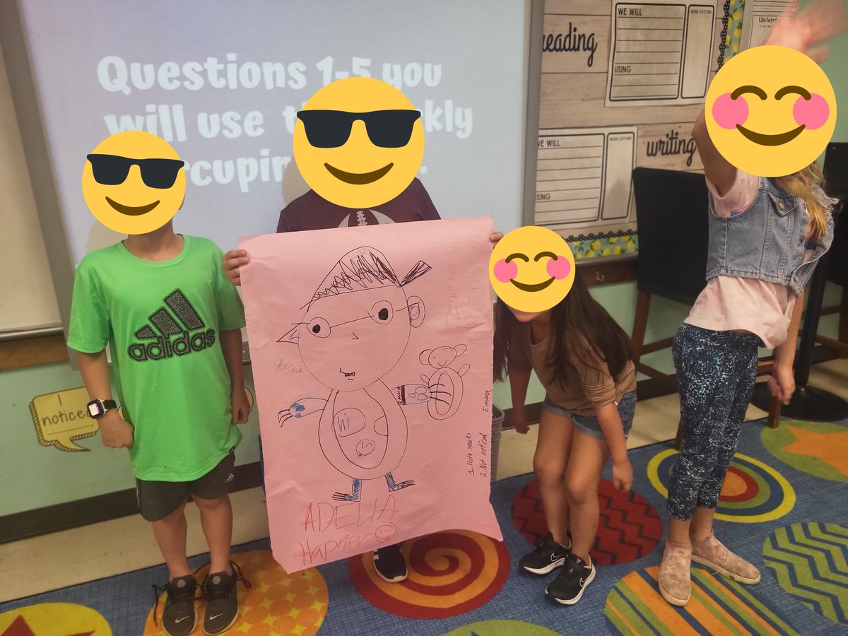 Jbeckman8313's tweet photo. Who says reviewing can't be fun 😃! These students worked so hard to create their group monsters today. 💯 % engaged and they all completed the challenge. What a great day in 3rd grade. @ParkwayBulldogs #mpesleadstheway https://t.co/ZidhGIo9Px