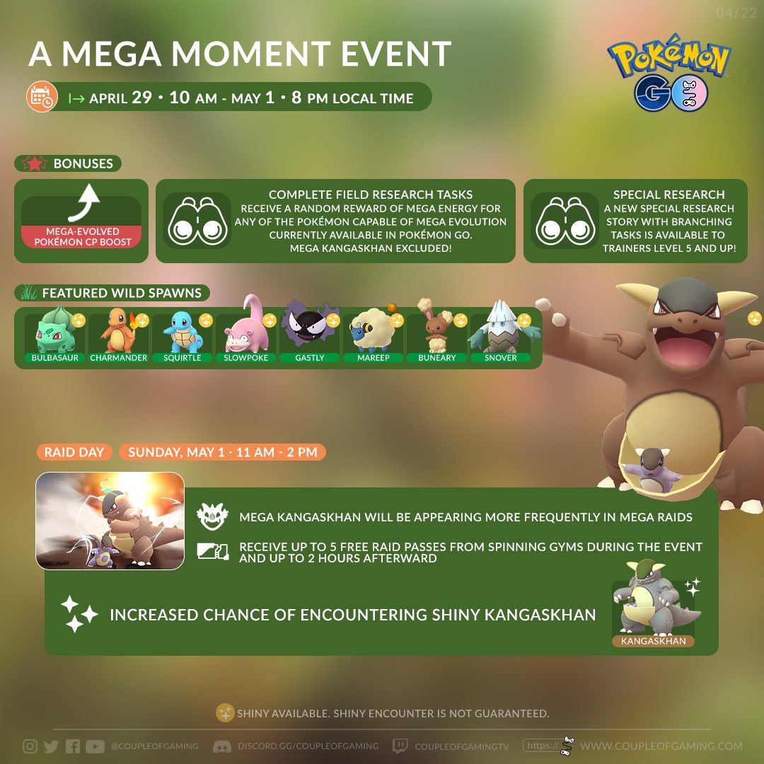 SHINY MEGA KANGASKHAN RAID DAY in Pokémon GO 