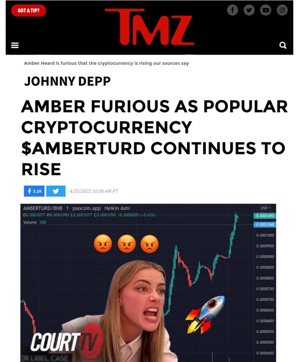 SomeCrypt0Guy's tweet photo. @ZeeNewsEnglish Be careful out there memers or you'll get poopoo'd too
#AmberTurd @JohnnyDeppInu https://t.co/KoJP9dbsgd
