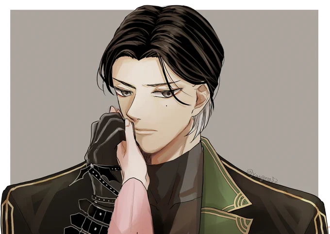 稲葉さん、この人と決めたら心揺るがなさそうだしこっちが逸らしたくなるくらい真っ直ぐ見て来そうだな…と妄想してしまい描いた夢絵 