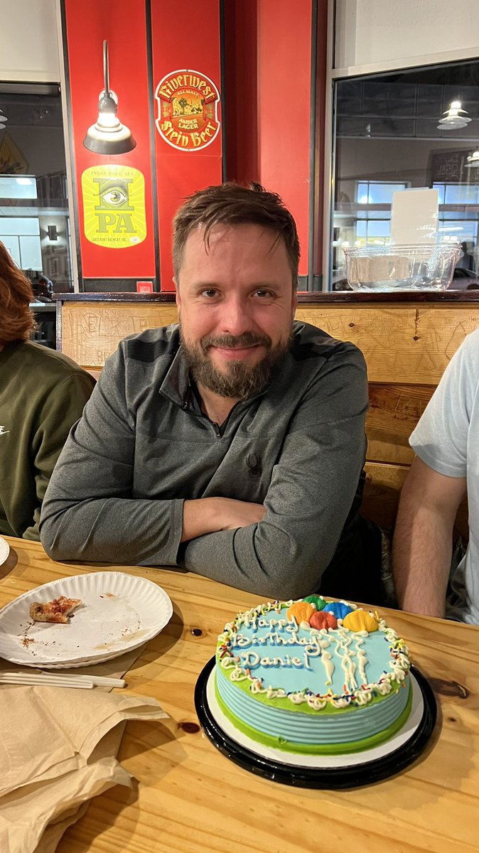 DevonRiverMedia's tweet photo. Had fun celebrating this guy tonight! @DanielTMyers - I’m coming out of Twitter hibernation to tweet this. https://t.co/jALUEhUDg0