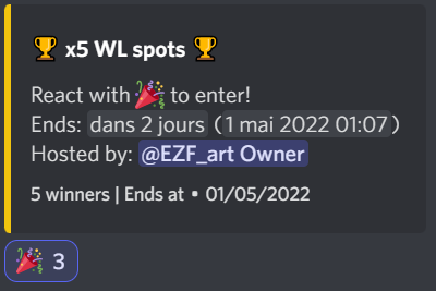 EZF_art's tweet photo. 🎁#NFTGiveaways🎁

🏆 x5 WL spots 

To Enter
1️⃣Follow @EZF_art 
2️⃣RT + Like
3️⃣Tag 5 Friends 
4️⃣Join discord https://t.co/zS2WPrOnJI React
Ends in 36h⏰

#Solana #SolanaGiveaways #SolanaGiveaway #SolanaAirdrop #SolanaNFTs #NFT #NFTGiveaway #NFTProject #NFTGiveaways #NFTCommmunity https://t.co/6CgeD0s7lC