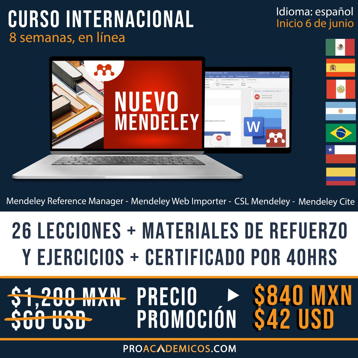 proacademicos's tweet photo. 🔴 MENDELEY DE CERO A EXPERTO
Conoce la versión más reciente y robusta de Mendeley, desde la instalación hasta la edición avanzada. 

Conoce el temario completo en 👇👇👇
https://t.co/NBbHd6yVQQ https://t.co/QVIGkENhW6