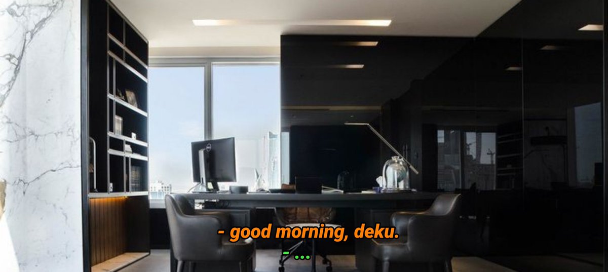 24. good morning, deku (orange = katsuki + green = izuku, as always)