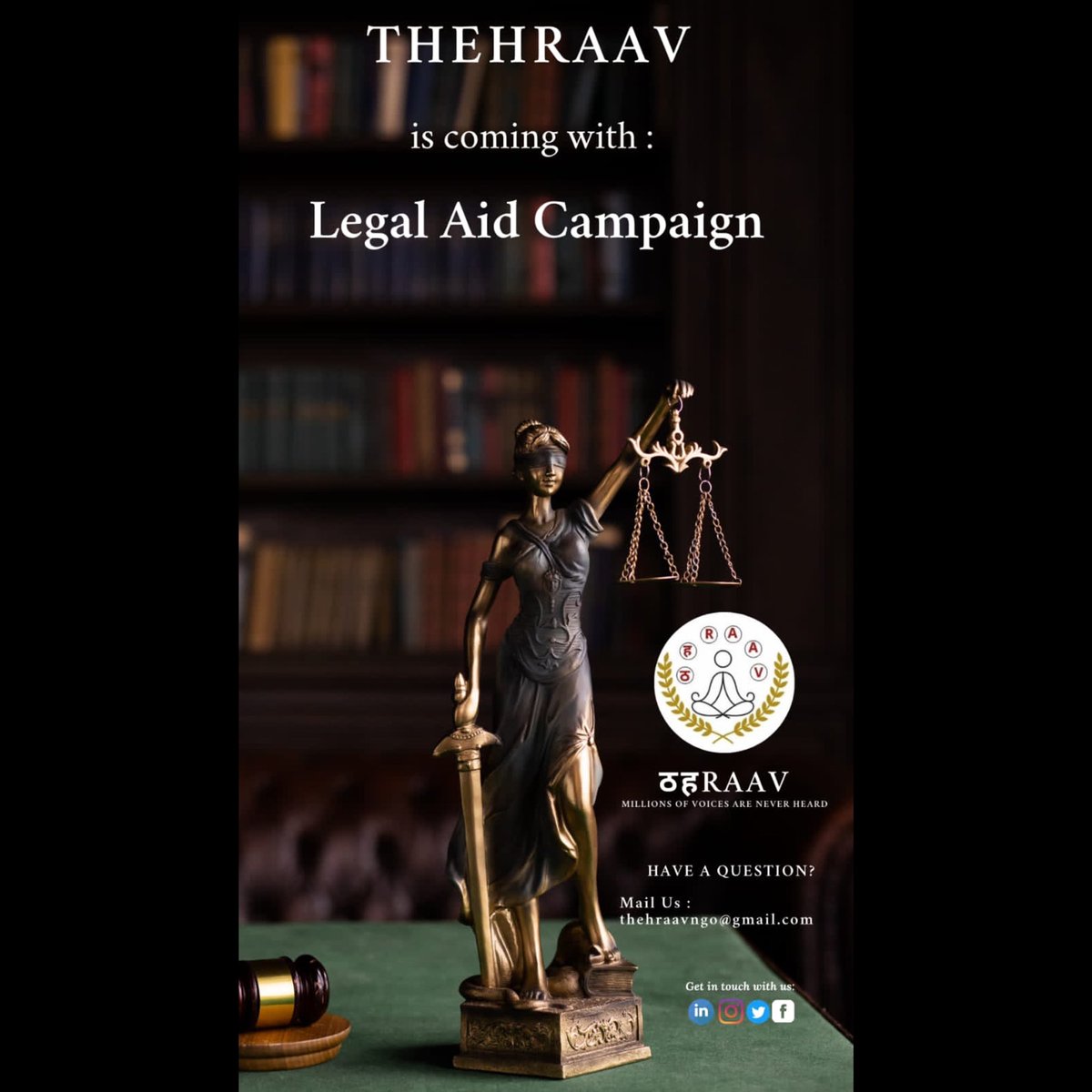 CareClubFound's tweet photo. It’s happening. Thehraav is coming with legal aid campaign. Stay connected for more information. #legal #ngo https://t.co/ZWYNk5beJM