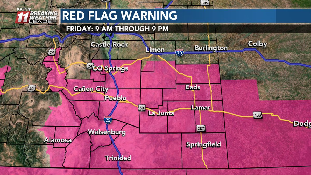 BrianBledsoe's tweet photo. Breaking Weather Alert: HIGH FIRE DANGER FRIDAY! Not as bad as last Friday, but still a bad day... NO SPARKS! #cowx https://t.co/wKRTJg3Btj