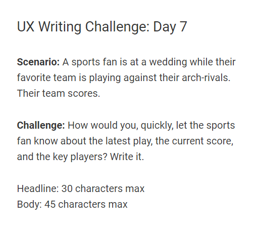 _miiishh's tweet photo. Day-07
Since the user is in a wedding, I tried to keep the score update short and crisp. I hope you find it correct.
Seeking feedback to improve myself.
@dailyuxwriting
#DailyUXWriting #UXWriting #Microscopy https://t.co/M1GpEhnZbn