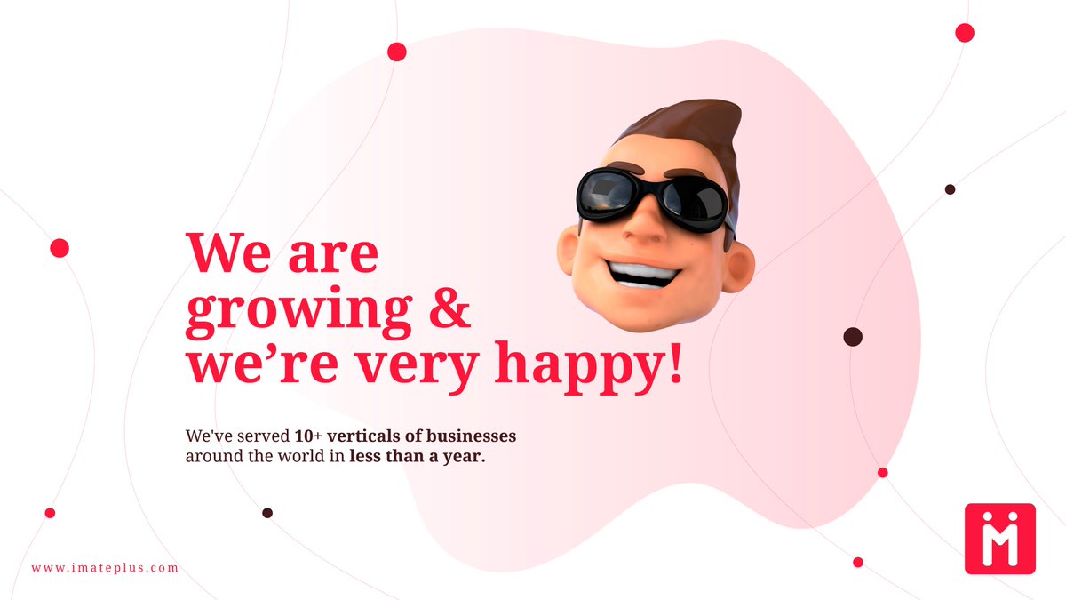 It brings us a great deal of joy to announce that in less than a year, we've served over 10 different company verticals all around the world!
.
.
#growing #growingbusiness #designagency  #business #startup #startupindia #branding  #brandingagency #webdesign #imateplus